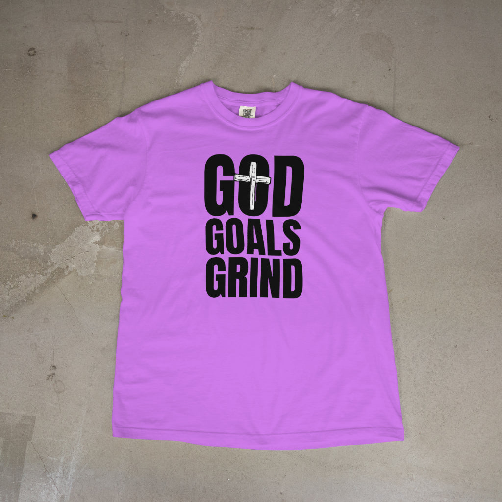 God Goals Grind crew neck tee shirt