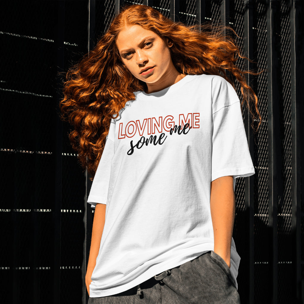 Loving Me Some Me Women’s White Crew Neck T-Shirt