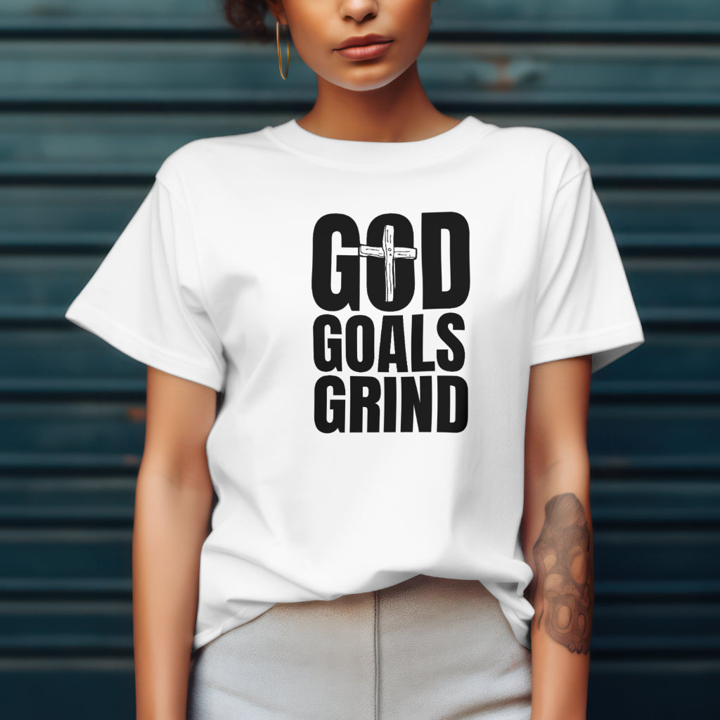 God Goals Grind crew neck tee shirt