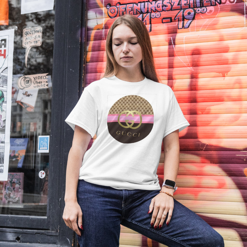 Coach pink and brown classy tee shirt