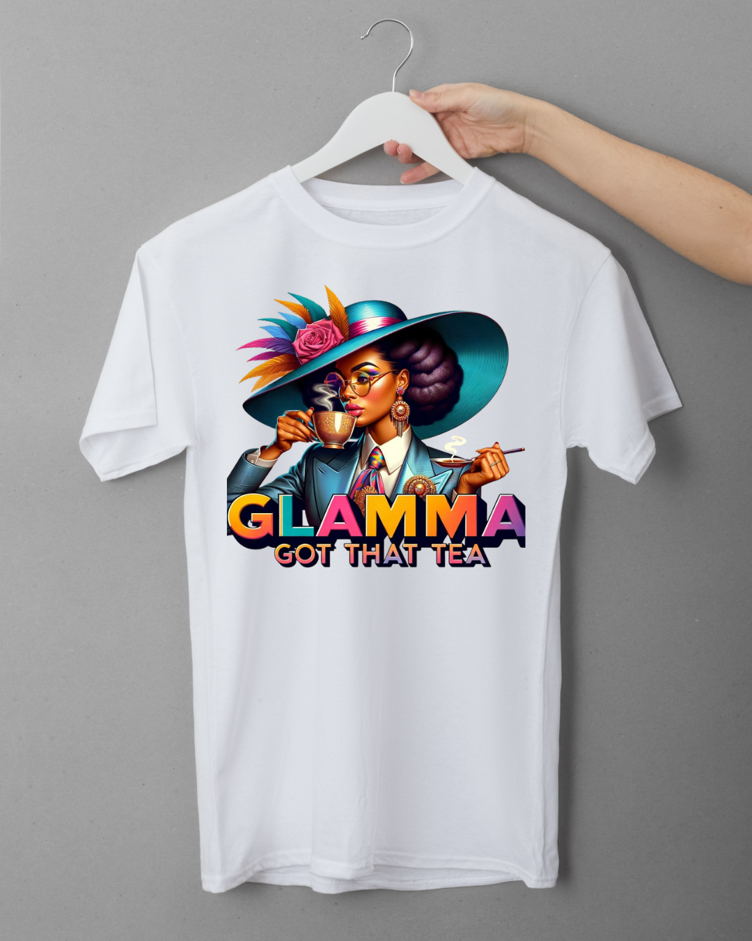 Glamma Got That Tea" Tee – Fun & Sassy Shirt for Grandmas Who Keep it Real