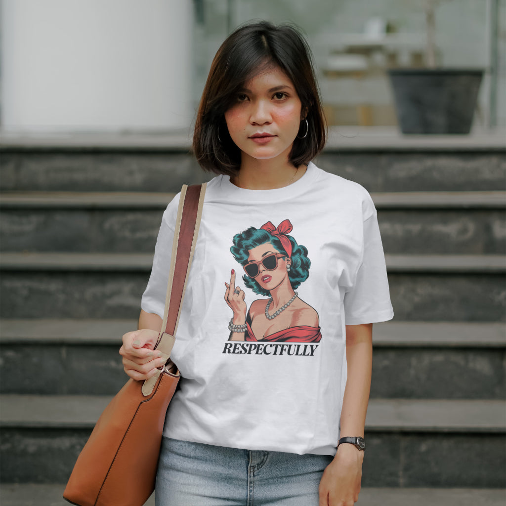 Middle Finger Respectfully crew neck tee shirt