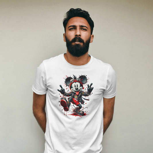 Unisex White Mickey Mouse Tee shirt.
