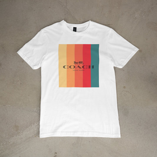 Colorful white Coach unisex Teeshirt