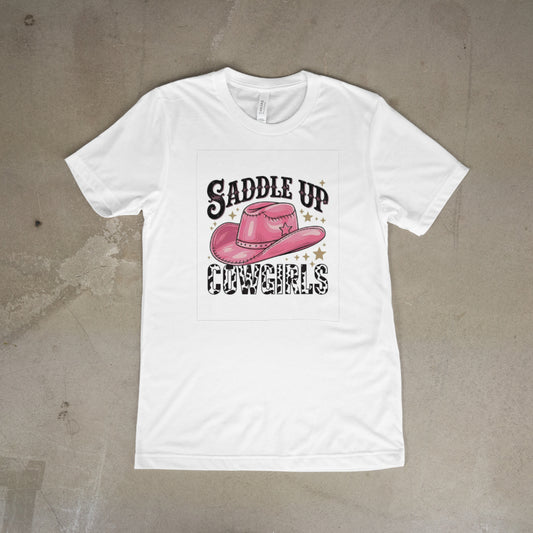 Saddle Up Cowgirl white teeshirt