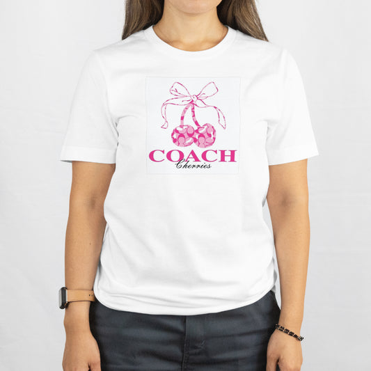 Coach white crew neck tee shirt.