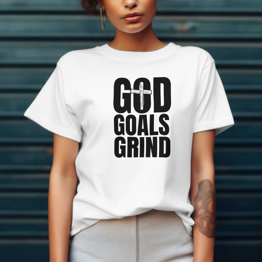 God Goals Grind crew neck tee shirt