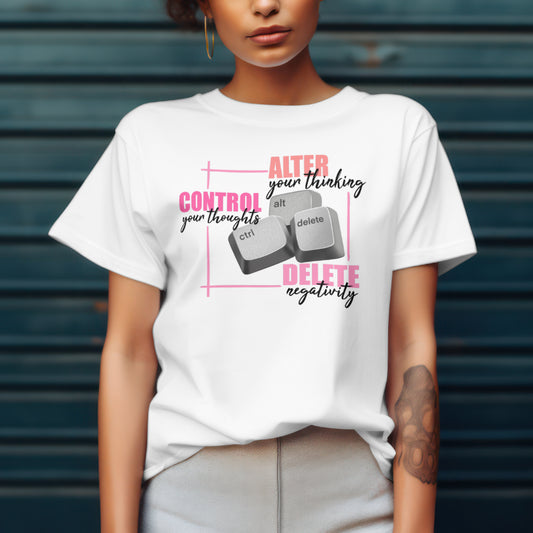 Control ALT and Delete crew neck tee shirt