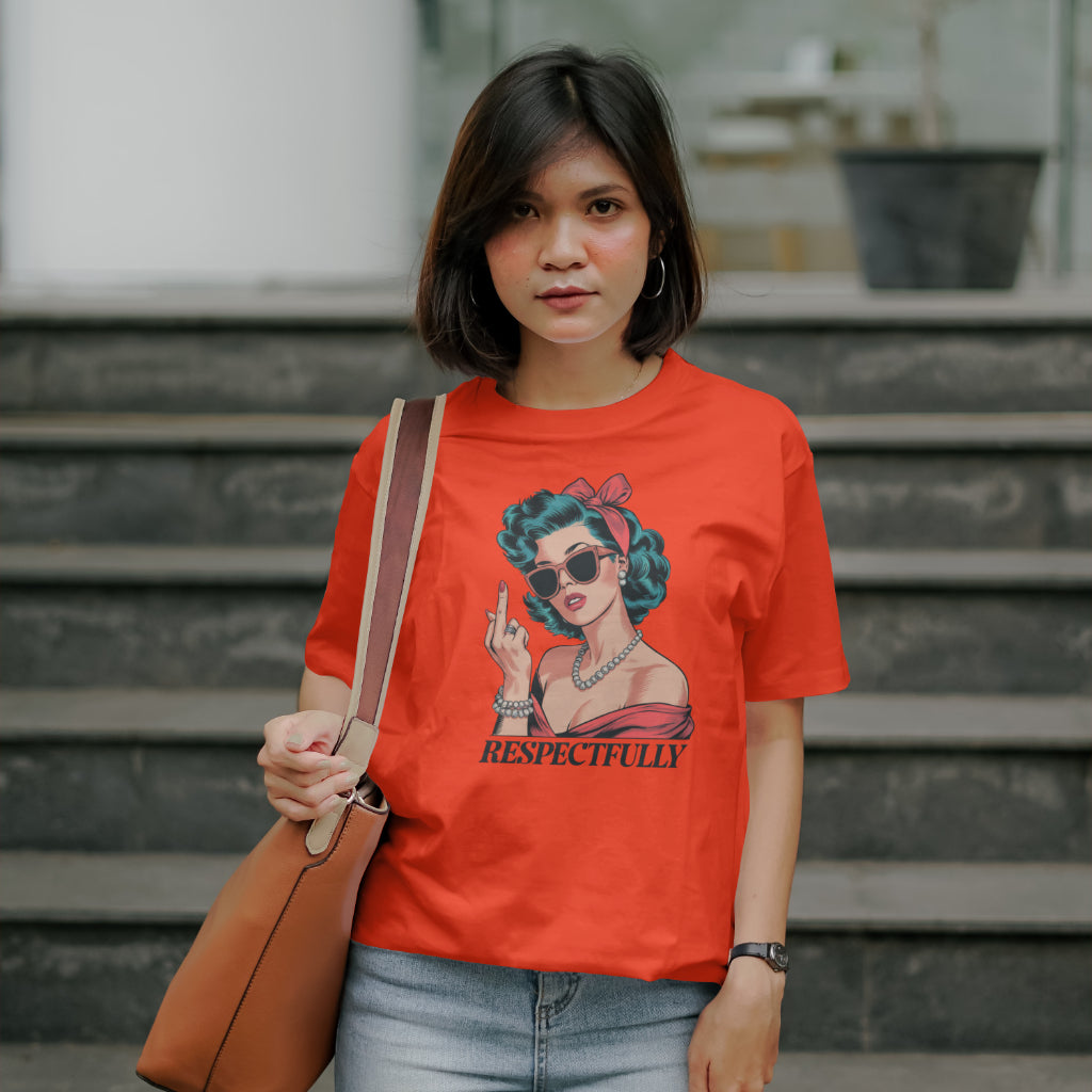 Middle Finger Respectfully crew neck tee shirt