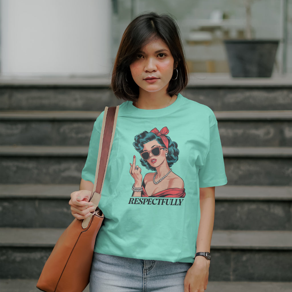 Middle Finger Respectfully crew neck tee shirt